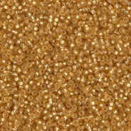 Miyuki rocailles kralen 15/0 - Matted silver lined dark gold 15-4F